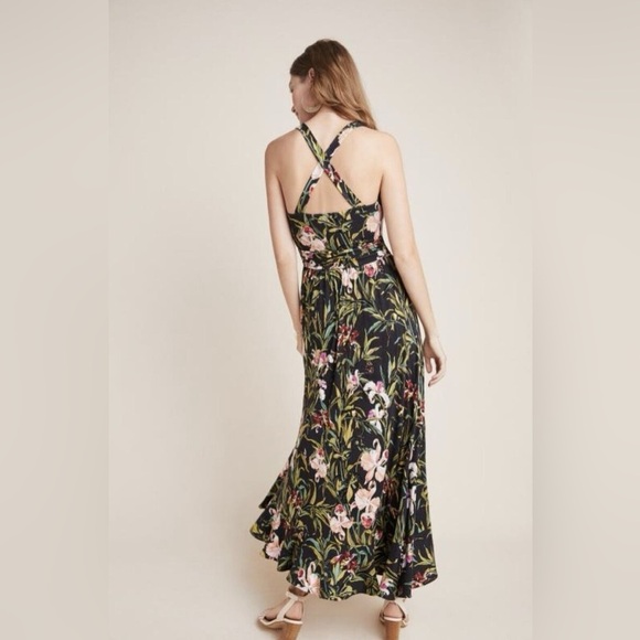 🔆 Anthropologie Maeve Gabriela Ruffled Wrap Maxi Dress, XS - Picture 2 of 3